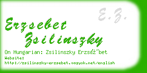 erzsebet zsilinszky business card